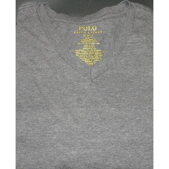 Polo Ralph Lauren Mens Slim Fit Short Sleeve Cotton V-Neck Tee In Gray Small $40 - Picture 1 of 5